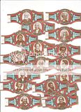 25 BIG cigar bands O Alemao Mexico Composers blue iss in 1958