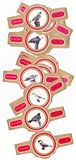 24 cigar bands Edo Del Monte Birds - Finches red