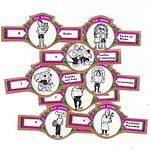 8 cigar bands Old Dutch Suske En Wiske purple green iss in 1965