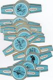 20 cigar bands Parcival Olympic Games Sports Olympiade Typ Round blue