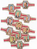 12 cigar bands Principal Type Oval Nobel Price Physics Nr13-24 red iss in 1985-1989