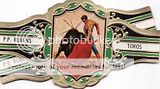 12 BIG cigar bands Pp Rubens Toros Bullfighter green iss in 1974