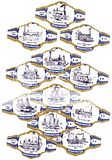 12 cigar bands Washington Set E Locomotives Trains blue
