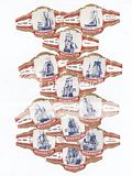 12 cigar bands Washington Set E Locomotives Trains red