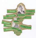 6 cigar bands Washington In Memoriam Int Voorz Fen green iss in 1972
