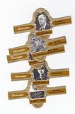 5 cigar bands Washington In Memoriam Charles De Gaulle + S brown