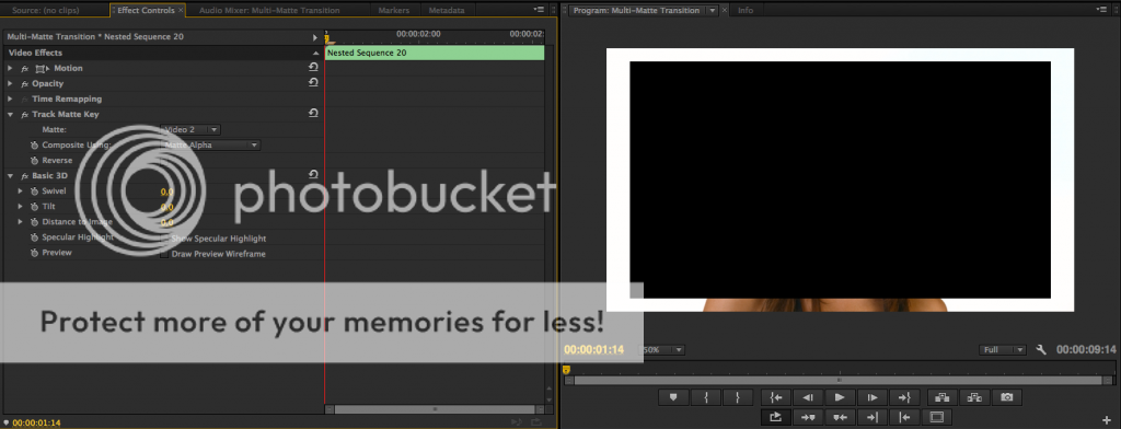 Adobe Premiere Pro: Multi Matte Transition Layer 1 Track Matte
