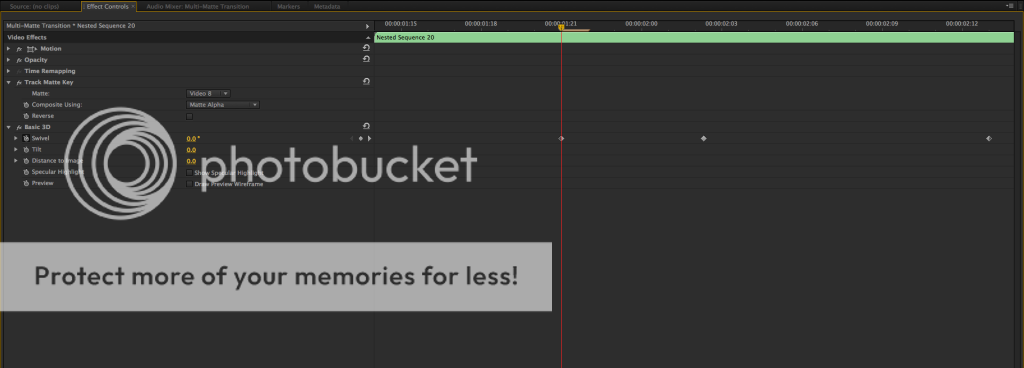 Adobe Premiere Pro: Multi Matte Transition Layer 4 First Keyframe